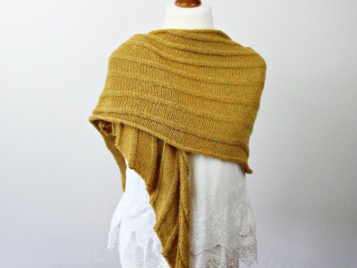 Knitting Pattern PDF Triangle Shawl – Easy Cozy Wrap for Beginners