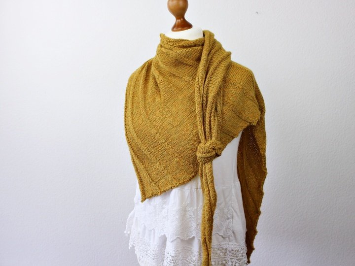 Knitting Pattern PDF Triangle Shawl – Easy Cozy Wrap for Beginners