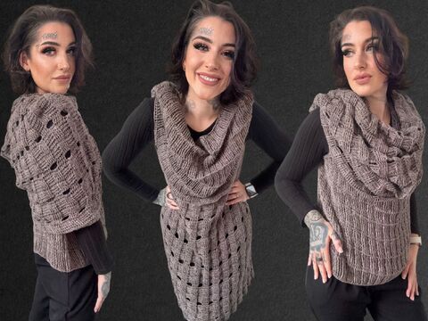 Häkelanleitung 1-Bobbel-Wendekleid "COFFEEHOODIE"