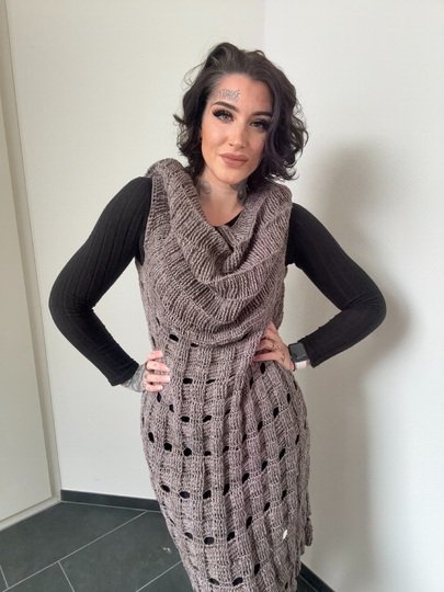 Häkelanleitung 1-Bobbel-Wendekleid "COFFEEHOODIE"