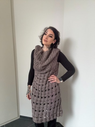 Häkelanleitung 1-Bobbel-Wendekleid "COFFEEHOODIE"