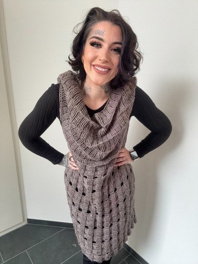 Häkelanleitung 1-Bobbel-Wendekleid "COFFEEHOODIE"