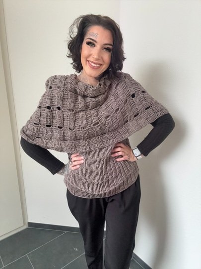 Häkelanleitung 1-Bobbel-Wendekleid "COFFEEHOODIE"