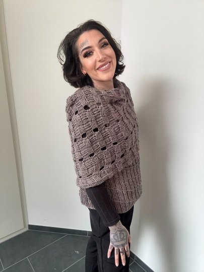 Häkelanleitung 1-Bobbel-Wendekleid "COFFEEHOODIE"