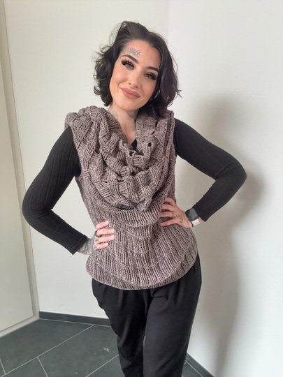 Häkelanleitung 1-Bobbel-Wendekleid "COFFEEHOODIE"