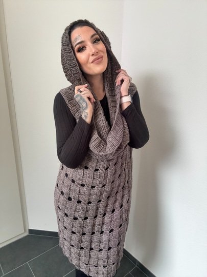 Häkelanleitung 1-Bobbel-Wendekleid "COFFEEHOODIE"