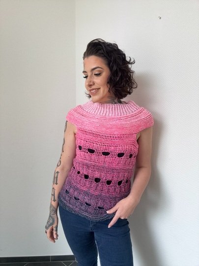 Häkelanleitung Tshirt "PINKY JEANS"