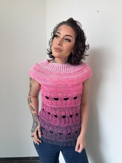 Häkelanleitung Tshirt "PINKY JEANS"