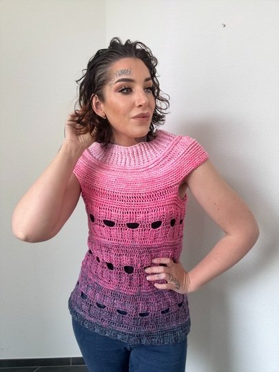 Häkelanleitung Tshirt "PINKY JEANS"