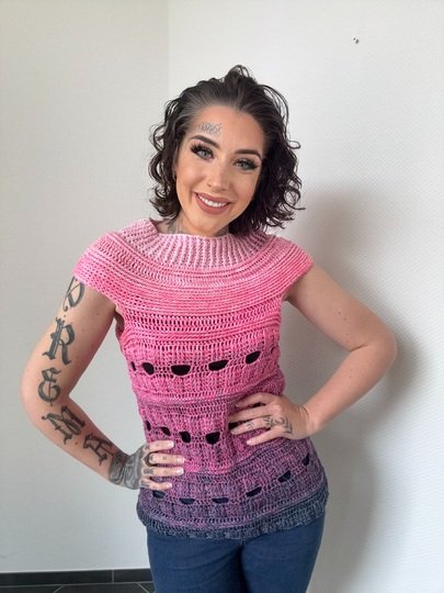 Häkelanleitung Tshirt "PINKY JEANS"