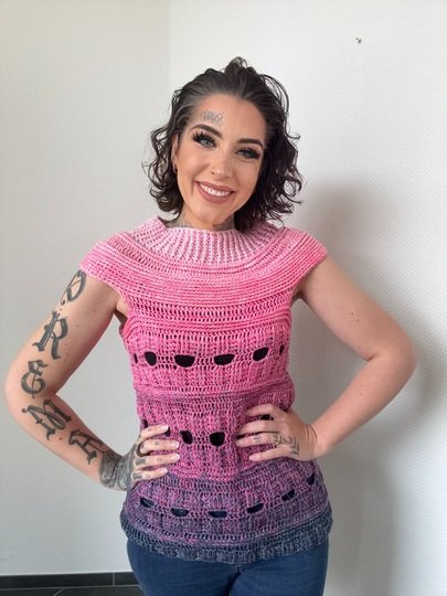 Häkelanleitung Tshirt "PINKY JEANS"