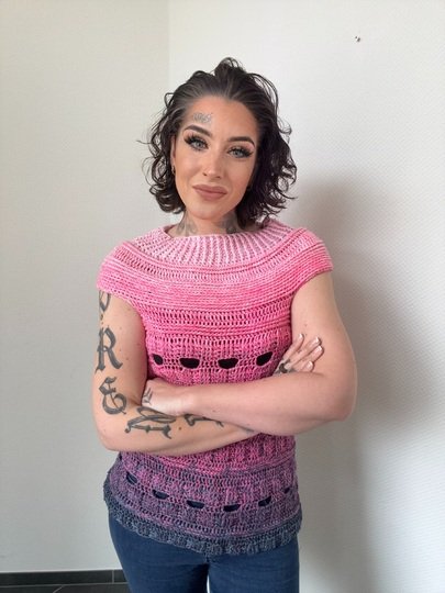 Häkelanleitung Tshirt "PINKY JEANS"