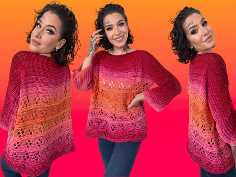 Häkelanleitung 1-Bobbel-Pulli "GIRL ON FIRE"