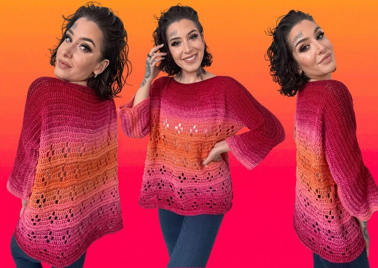 Häkelanleitung 1-Bobbel-Pulli "GIRL ON FIRE"