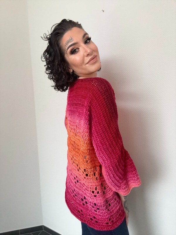 Häkelanleitung 1-Bobbel-Pulli "GIRL ON FIRE" - Bild 7