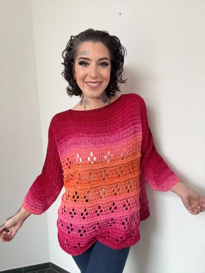 Häkelanleitung 1-Bobbel-Pulli "GIRL ON FIRE"