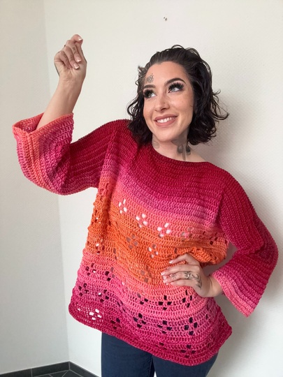 Häkelanleitung 1-Bobbel-Pulli "GIRL ON FIRE"