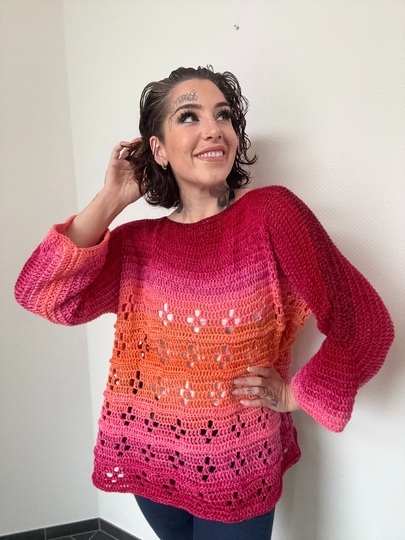 Häkelanleitung 1-Bobbel-Pulli "GIRL ON FIRE"