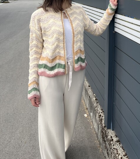 Sommerjacke Sunset * Strickanleitung * Wellenmuster * luftig & elegant