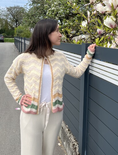 Sommerjacke Sunset * Strickanleitung * Wellenmuster * luftig & elegant