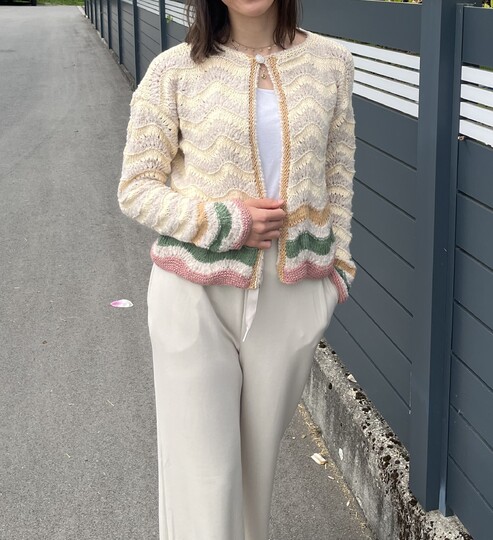 Sommerjacke Sunset * Strickanleitung * Wellenmuster * luftig & elegant