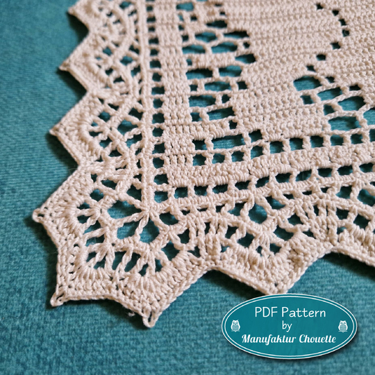 Elephant doily - Elephant collection, crochet pattern filet crochet