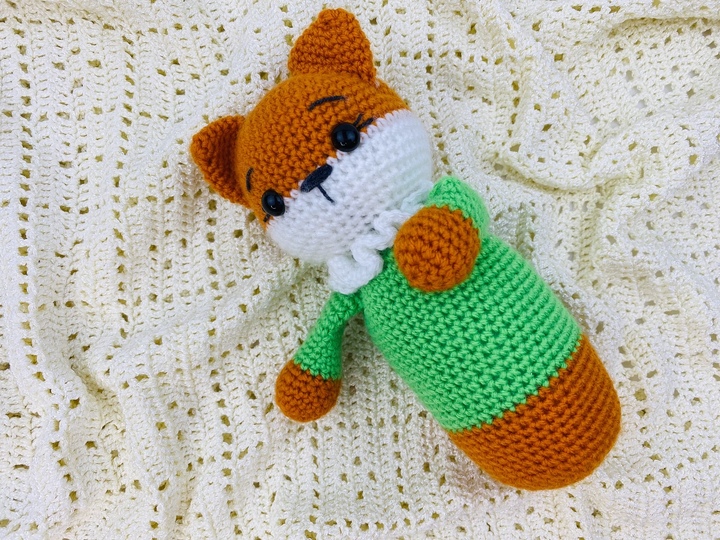 Crochet Fox Pattern, Baby First Toy Crochet