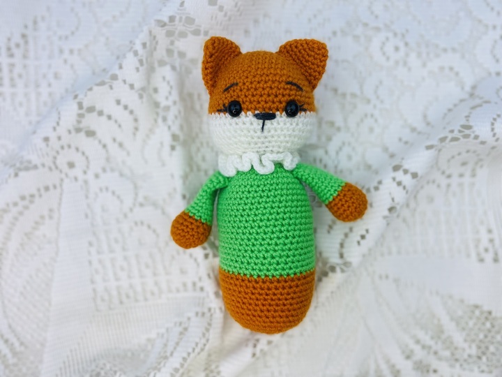 Crochet Fox Pattern, Baby First Toy Crochet