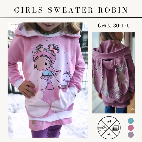 Schnittmuster Girly Sweater Robin (Gr. 80–176)