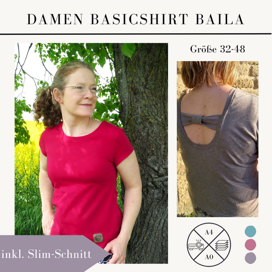 Schnittmuster Basic-Shirt Baila (Gr. 32–46)