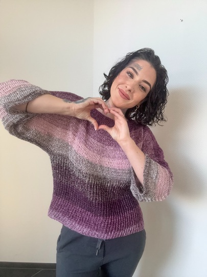 Häkelanleitung 1-Bobbel-Pulli "PURPLE RAIN"