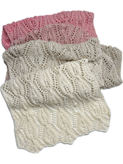 STOLA GERLINDE … MIT BLATTMUSTER GESTRICKT