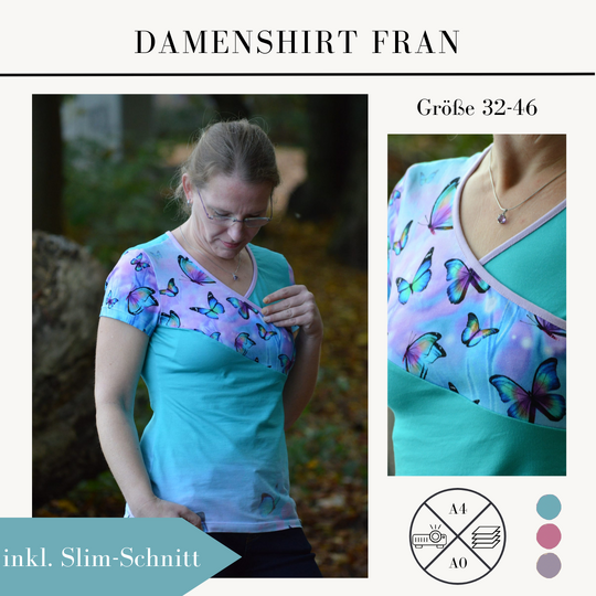 Schnittmuster Shirt Fran für Damen (Gr. 32–46)