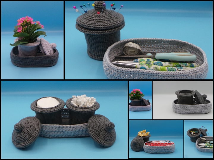 Häkelanleitung Körbchen mit Töpfchen