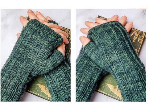 ONELINER fingerless mittens knitting pattern