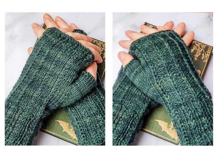 ONELINER fingerless mittens knitting pattern