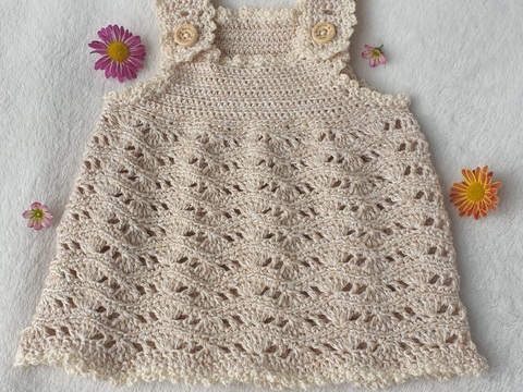 Häkelanleitung Baby-Top & Kleidchen „Ocean Wave“ – mitwachsend & rutschfest