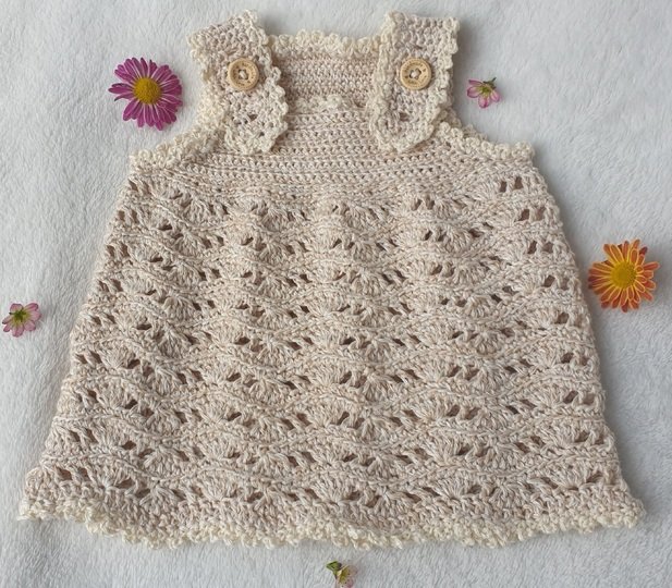 Häkelanleitung Baby-Top & Kleidchen „Ocean Wave“ – mitwachsend & rutschfest