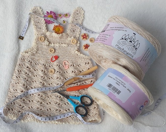 Häkelanleitung Baby-Top & Kleidchen „Ocean Wave“ – mitwachsend & rutschfest