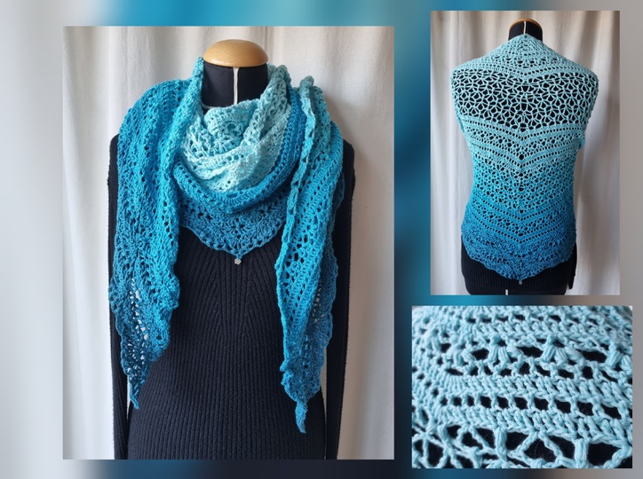 Häkelanleitung für das flache Dreieckstuch Saya No 1