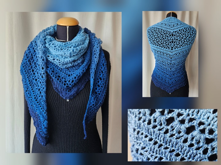 Häkelanleitung für das flache Dreieckstuch Saya No 1