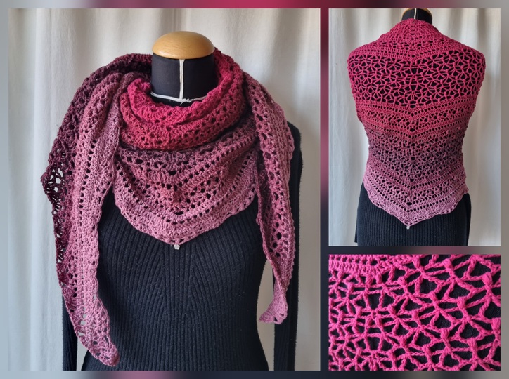 Häkelanleitung für das flache Dreieckstuch Saya No 1