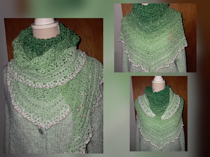 Häkelanleitung für das flache Dreieckstuch Saya No 1