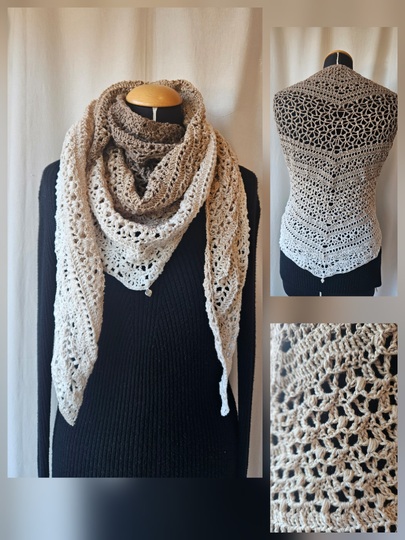 Häkelanleitung für das flache Dreieckstuch Saya No 1