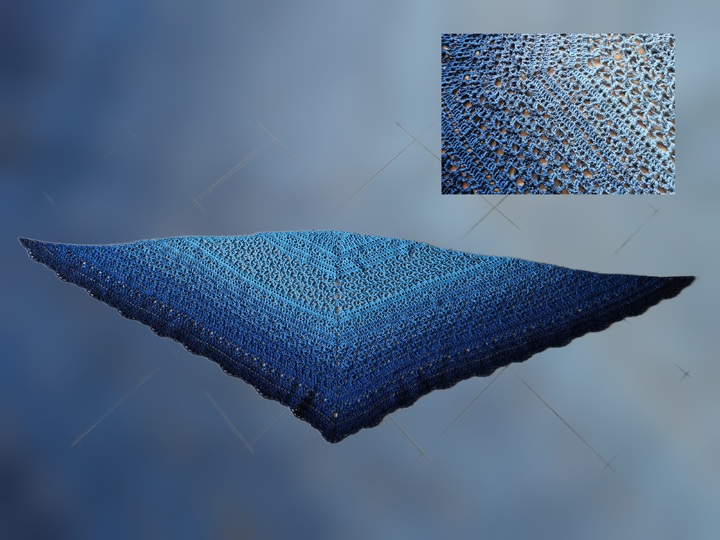 Häkelanleitung für das flache Dreieckstuch Saya No 1