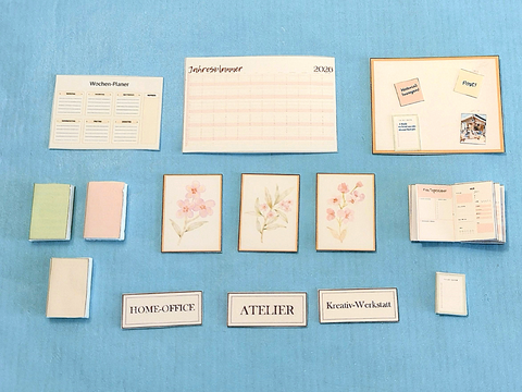 Miniatur-Büro-Set: Planung & Wand (1:12)