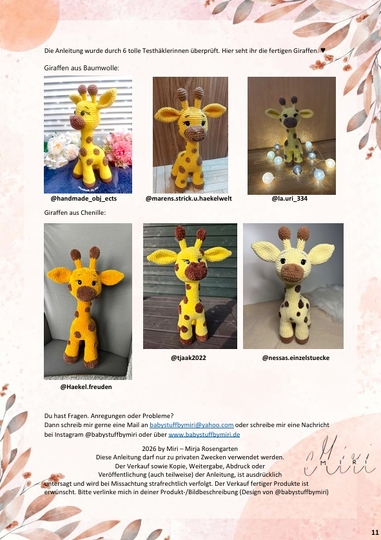 Häkelanleitung Giraffe Lumi