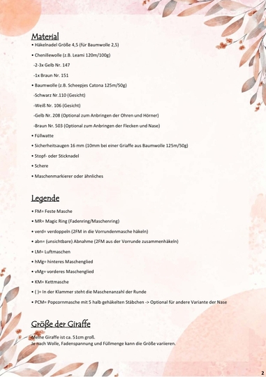 Häkelanleitung Giraffe Lumi