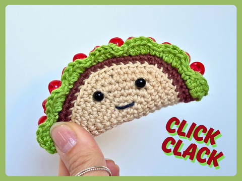 Beaded Taco Clicker Fidget, No Sew Sensory Toy Click Clack, Kawaii Food PDF