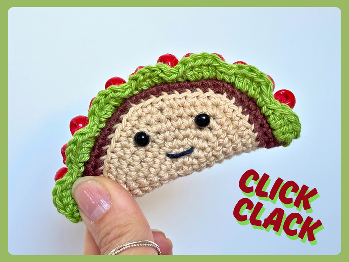 Beaded Taco Clicker Fidget, No Sew Sensory Toy Click Clack, Kawaii Food PDF
